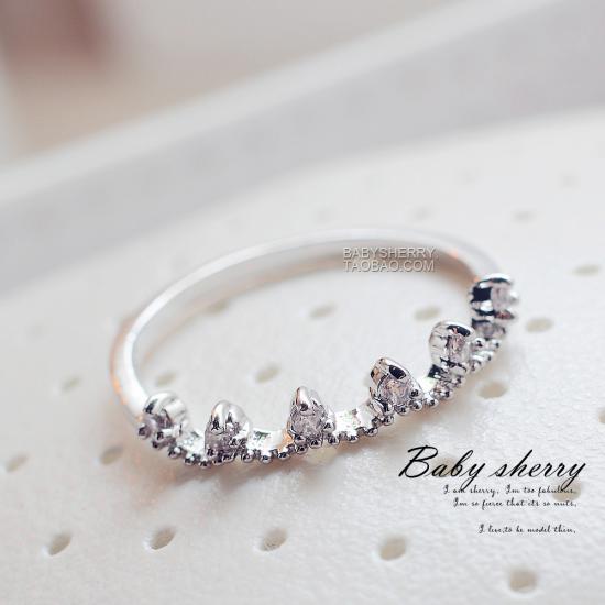 Silver Plating Ring Alloy Crown Ring